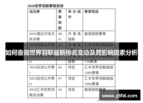 如何查询世界羽联最新排名变动及其影响因素分析